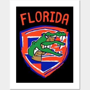 Funny Alligator Florida Football Games American Football Player Brotherhood Posters and Art